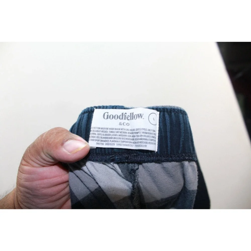 Goodfellow & Co Mens Pajama Pants Size Large Blue Gray Buffalo Plaid Flannel